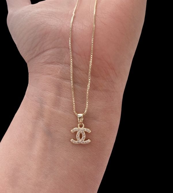 Naszyjnik cc cyrkonie złoty