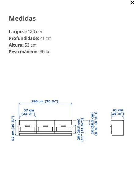 Móvel para TV modelo Ikea Brimmes