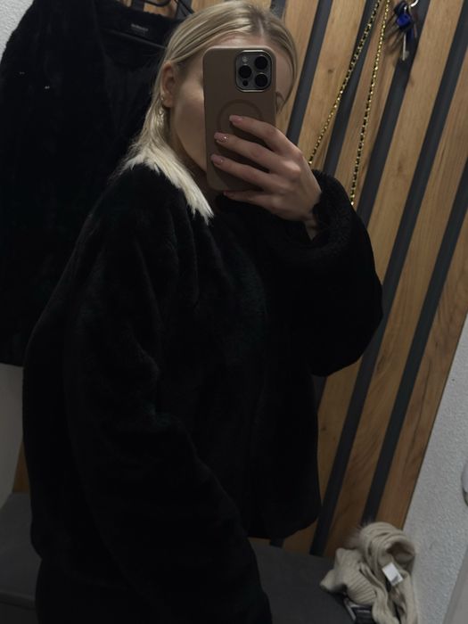 Еко шуба жіноча, чорного кольору