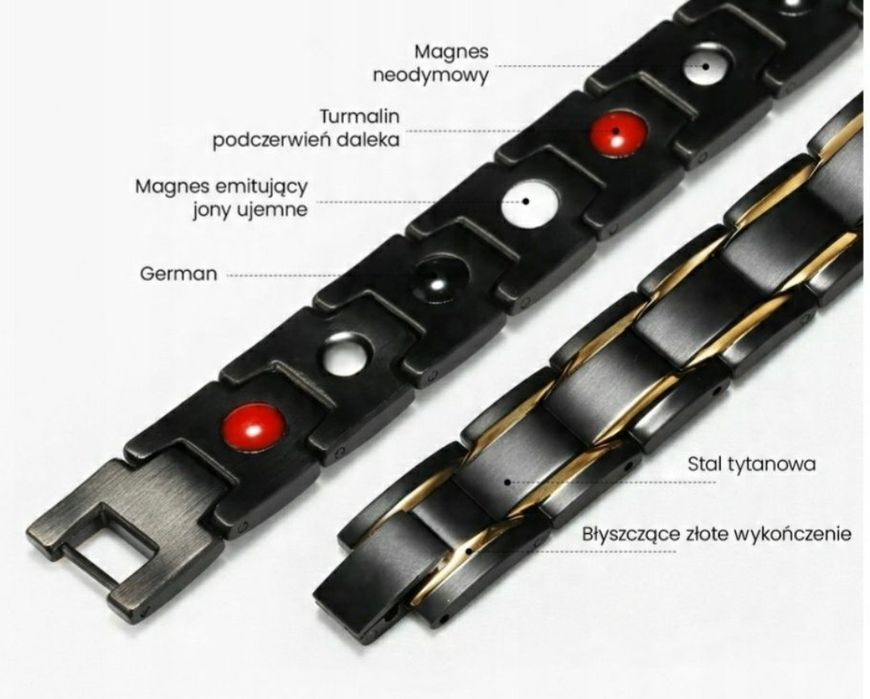 Męska bransoletka magnetyczna zdrowotna