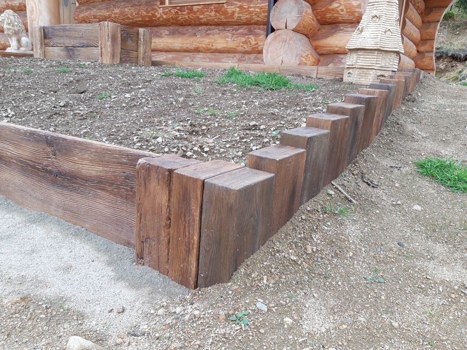 Palisada, palisada drewniana, drewno betonowe, obrzeże, Poznań