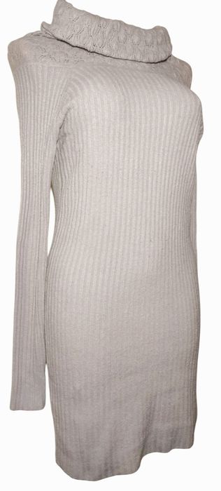 Beżowa Tunika Sukienka sweter golf M-L-XL (38-40-42)