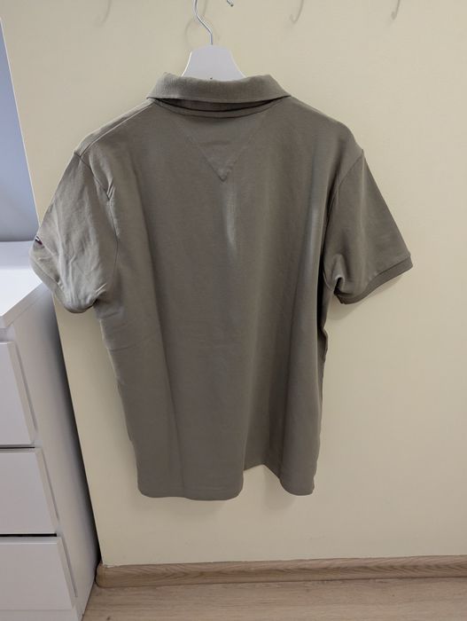 Polo Tommy Hilfiger oliwkowa zieleń, złota wszywka