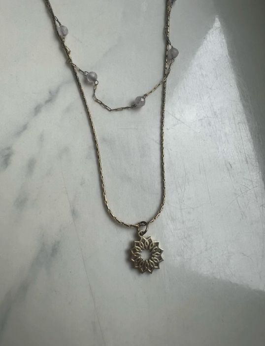 Łańcuszek z kwarcem różowym