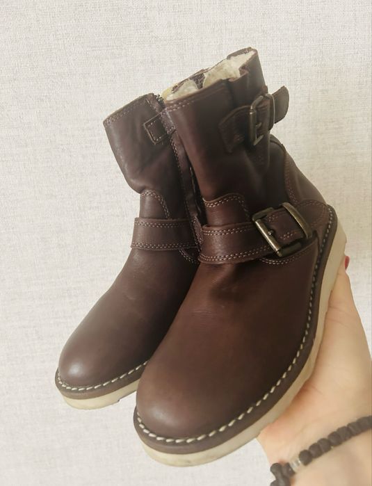 Ботинки сапоги-кожа-теплые -новые