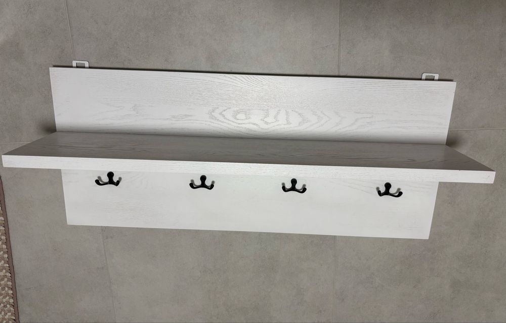 Вішалка для одягу, настінна, дубова