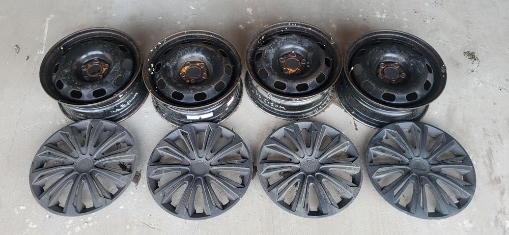 Felgi 15"  5x100 + kołpaki vw seat skoda audi komplet