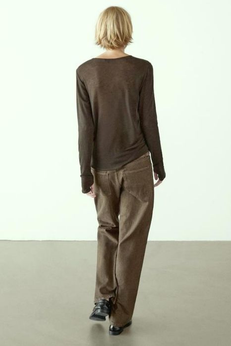 Massimo Dutti ніжний тонкий лонгслів на основі вовни та ліоцеллу