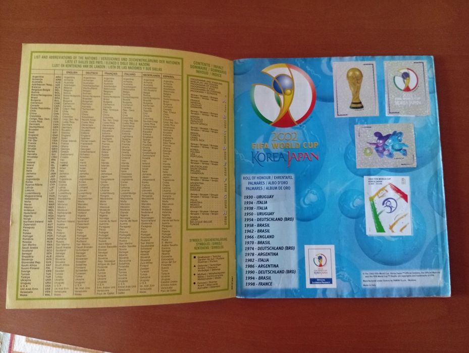 Caderneta Panini Mundial 2002 – Edição Rara- como nova – Japão/Coreia