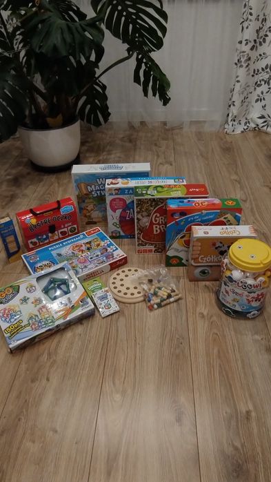 Duży zestaw gier gry planszowe edukacyjne puzzle klocki magnetyczne kl