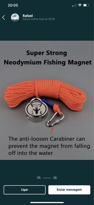 Pesca Magnética Iman Neodyum 320KG c/ Corda (NOVO)
