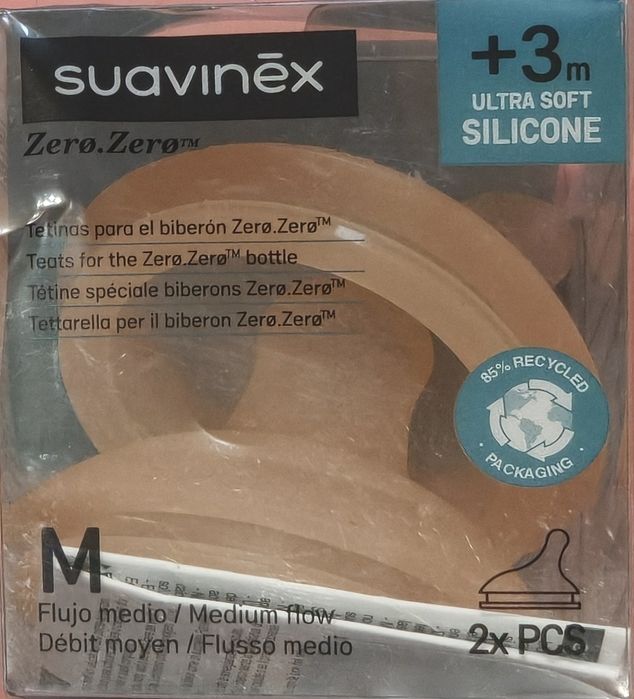 Smoczek Zero Średni Przepływ SUAVINEX  2X +3m MEDIUM
