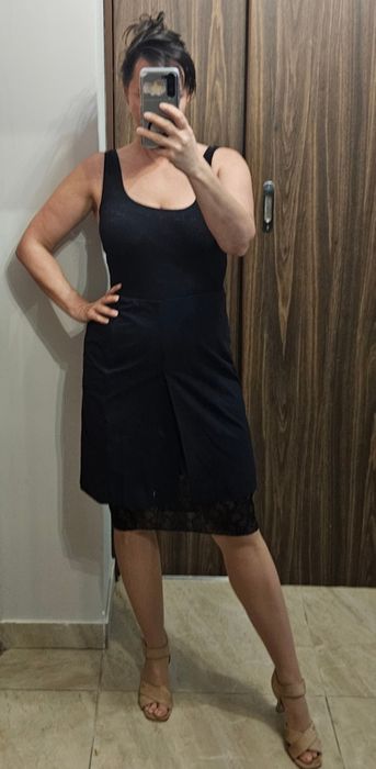 Czarna spódnica Zara koronka