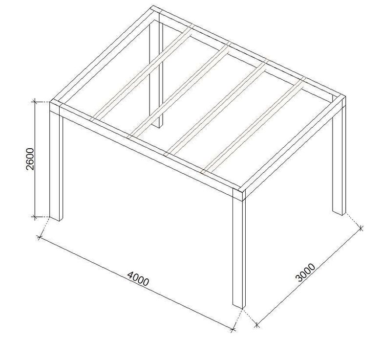 Pergola altana rzymska Eko 400x300cm wolnostojąca masywna