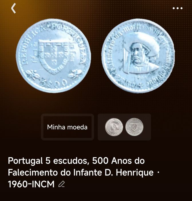 Moeda Portuguesa em Prata