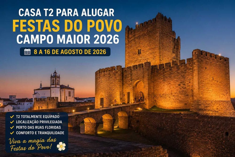 T2 disponível para arrendamento durante as Festas do Povo!  .