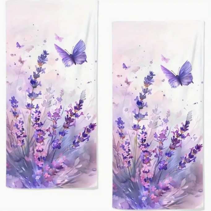 2 szt. ścierki do kuchni łazienki dekoracyjna z lawendą lawendowa