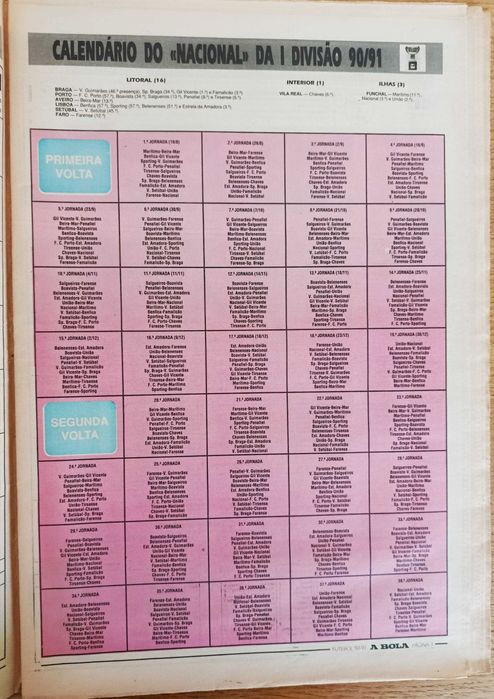 Cadernos de A Bola nº 19 - Época 90-91