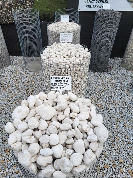 Kamień kremowy otoczak ozdobny dekoracyjny do ogrodu rabaty akwarium