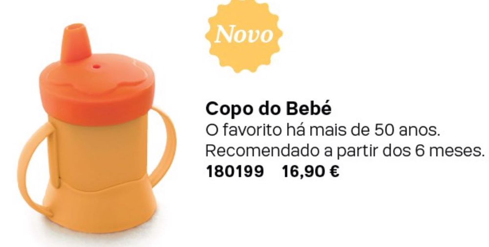 Copo para bebé Tupperware NOVO