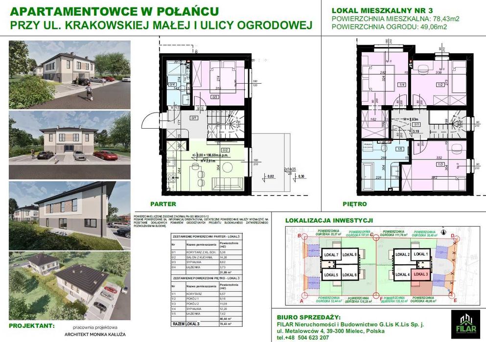 APARTAMENTY dwupoziomowe w Połańcu z ogrodem i dwoma miejscami parkingowymi!