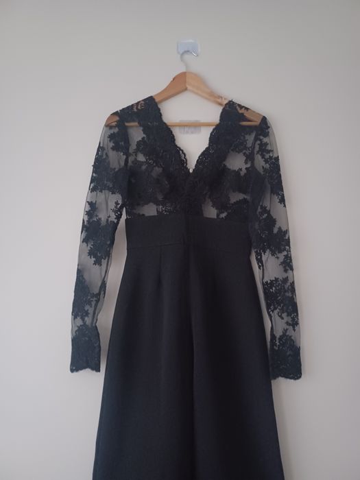 Elegancki kombinezon damski glamour S czarny
