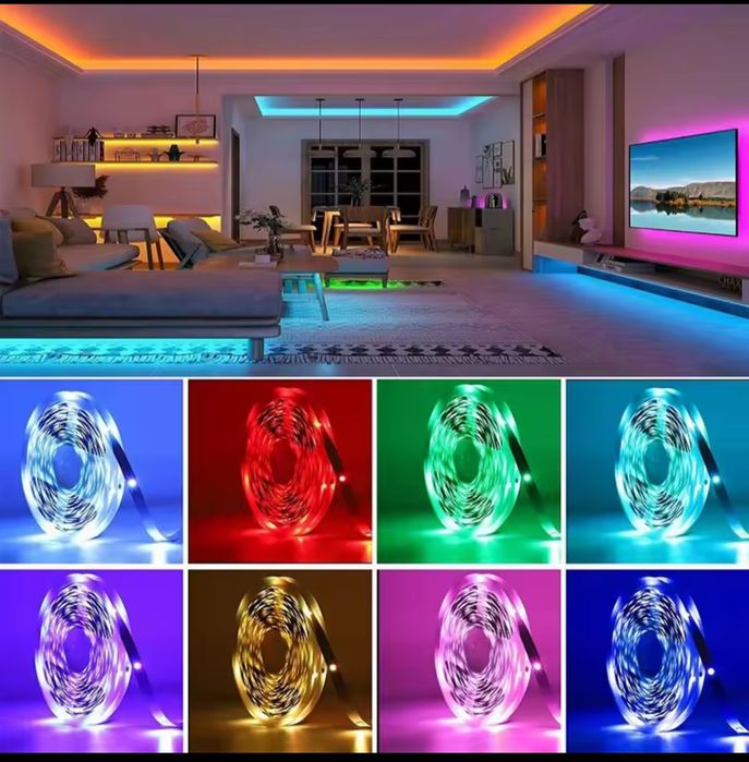 Світлодіодна стрічка 10м - 300грн RGB  пульт 44 кнопки Найнижчі ціни