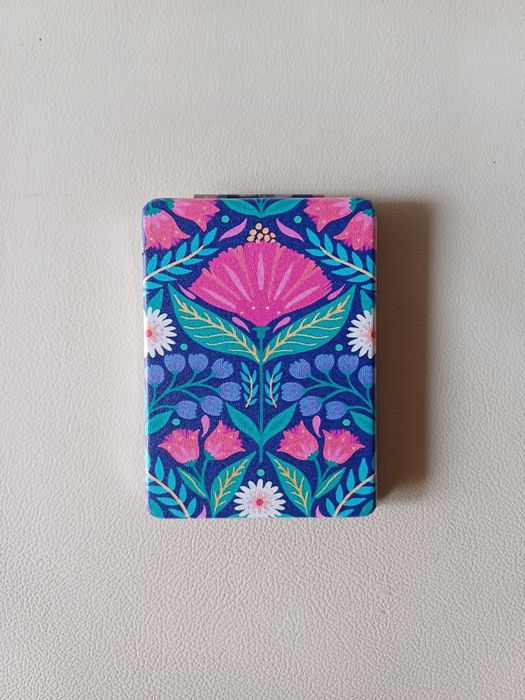 Espelho de bolso com motivos florais - NOVO