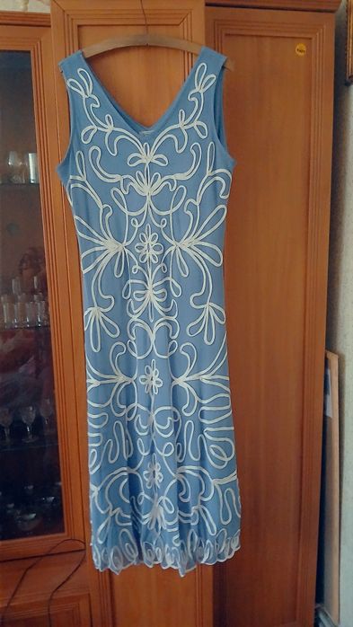 Sukienka popielata z bolerkiem 46-48