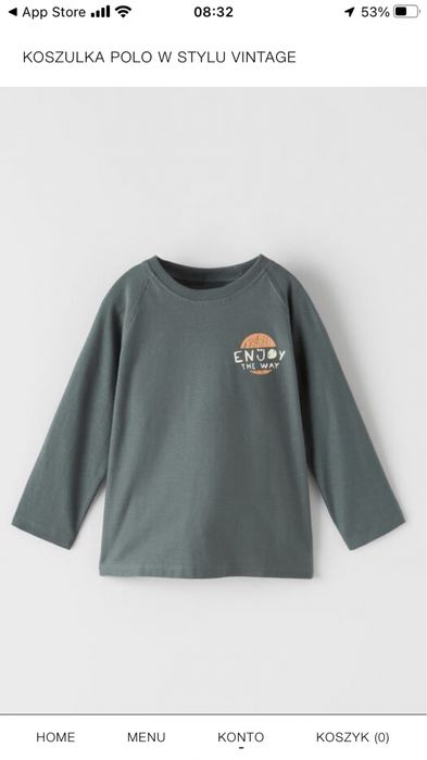 Bluzka koszulka Zara 110 jak nowa