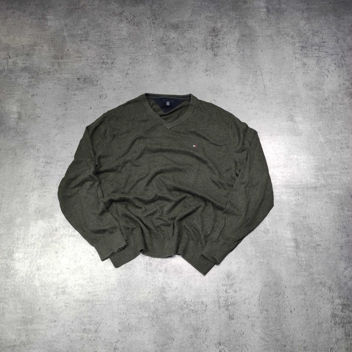 MĘSKI PREMIUM Sweter Kołnierzyk V Bawełna Tommy Hilfiger Elegancki