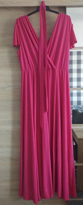 Sukienka amarantowa  maxi Angelika / rozm z metki 48