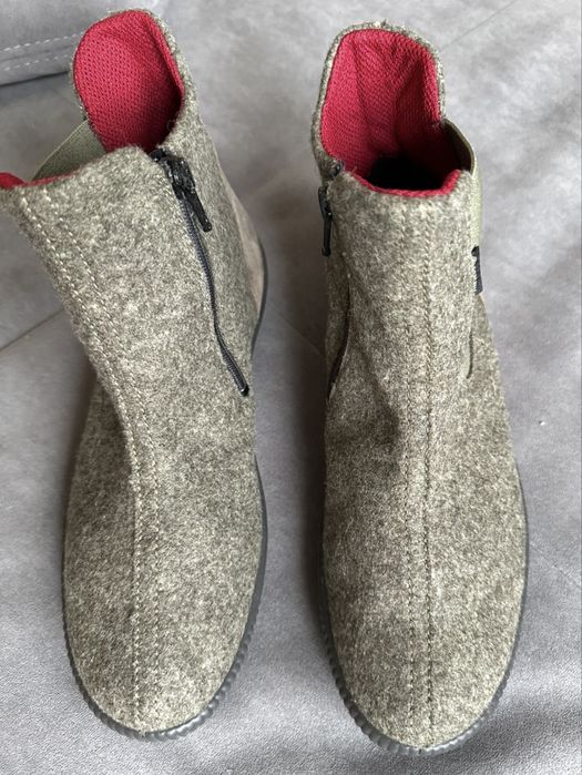 Черевики legero текстильні войлочні сірі / оливково 37,5 розмір