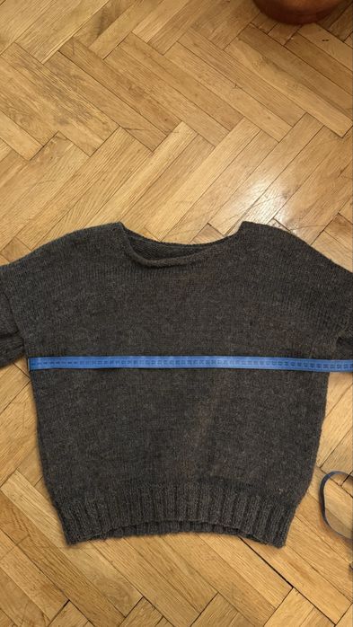 100% wełna szary sweter hand made TOS Arket 303 Avenue Massimo