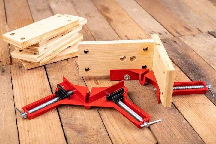 Ścisk STOLARSKI Kątowy 90° Zacisk Narożny Aluminiowy 75mm - 4 sztuki