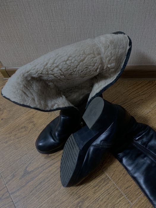 Шкіряні жіночі сапоги 39 розмір