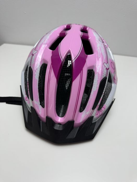 Kask rowerowy dziecięcy Crivit Lidl r. XS 46-51 cm – Różowy w kwiatki