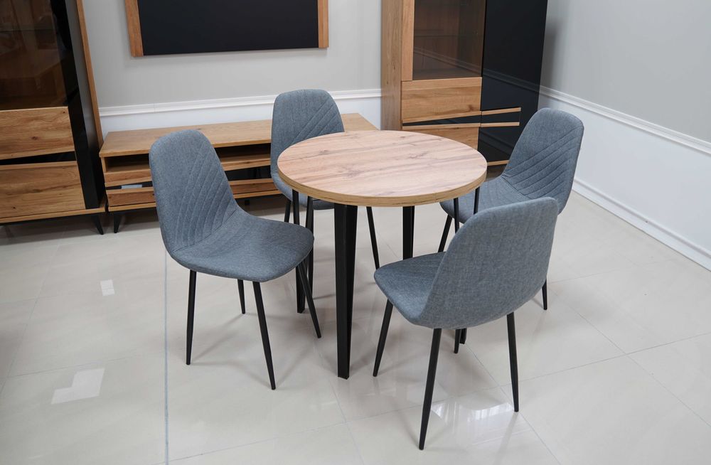 (246WN) Stół okrągły rozkładany + 4 krzesła, nowe okazja 1160 zł