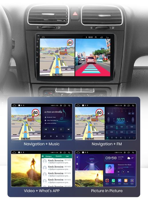 Rádio 9" android Volkswagen Golf 6 WIFI GPS 2/32 GB Novo