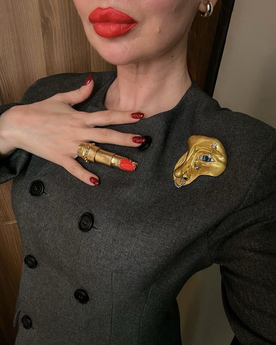 Фаланговий перстень каблучка  Schiaparelli Скіапареллі