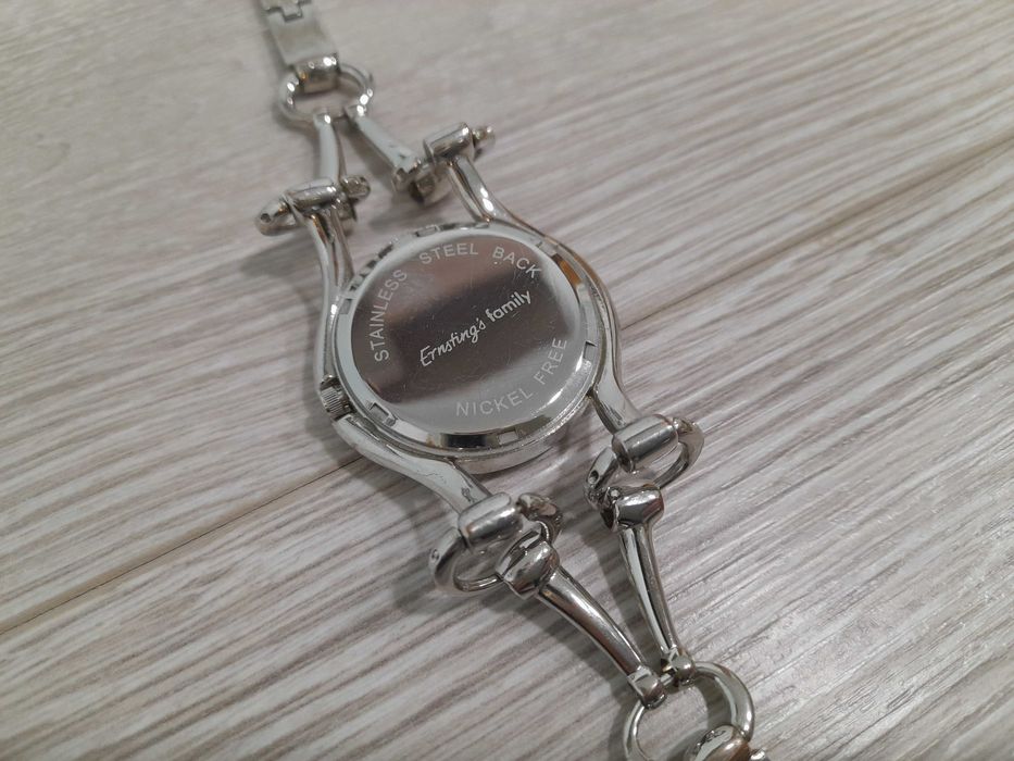 Damski zegarek z kryształkami elegancki bransoletka bez niklu srebrny