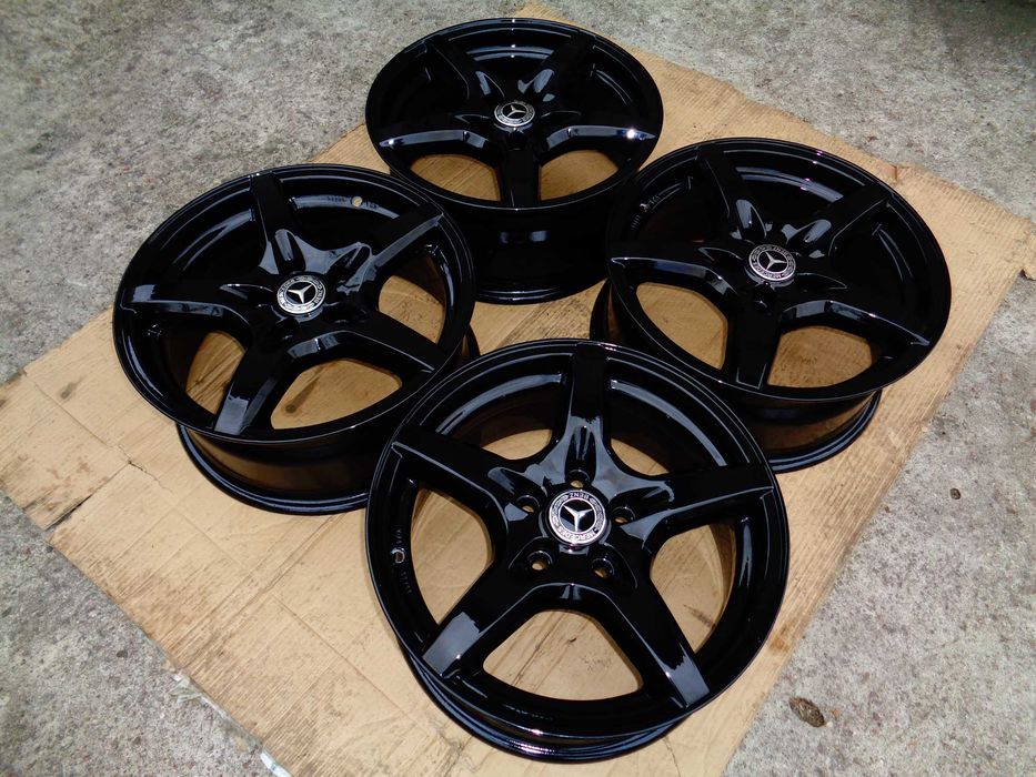 Czarne felgi aluminiowe 16 MERCEDES 5x112, 7J, ET35 , BARDZO ŁADNY STAN.