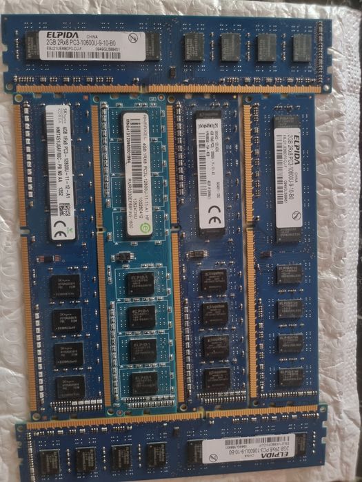 Lote Memórias DDR3 18GB – 3x4GB + 3x2GB – Várias Marcas