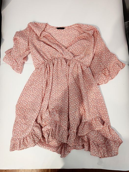 Shein różowa sukienka w kropki L 85 cm