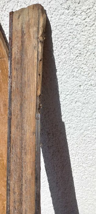 Stare narty drewniane wiązania Kandahar