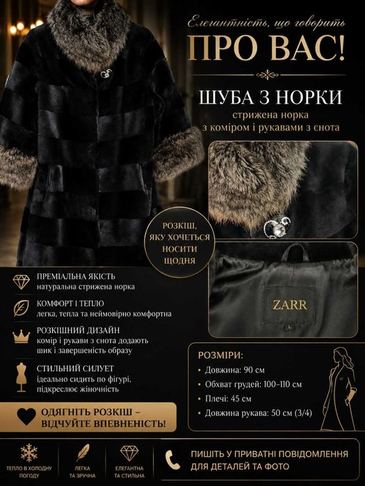 Розкішна норкова шуба