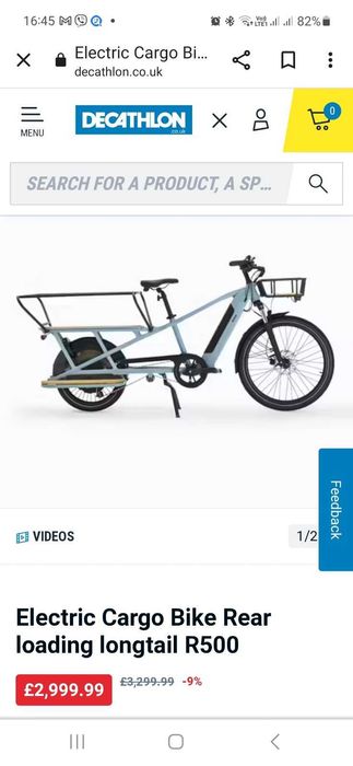 Електровелосипед Btwin Velo Cargo R500E вантажний e-bike