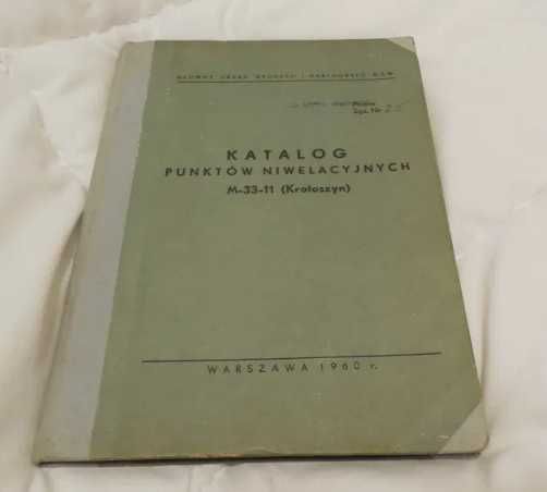 60r Katalog punktów niwelacyjnych geodezja stara mapa Krotoszyn Kalisz