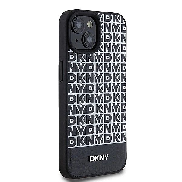 Etui DKNY Leather Printed Pattern Metal Logo MagSafe na iPhone 15 / 14