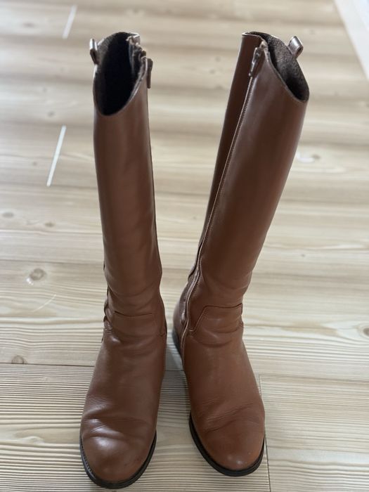 Kozaki skórzane  brązowe Ryłko